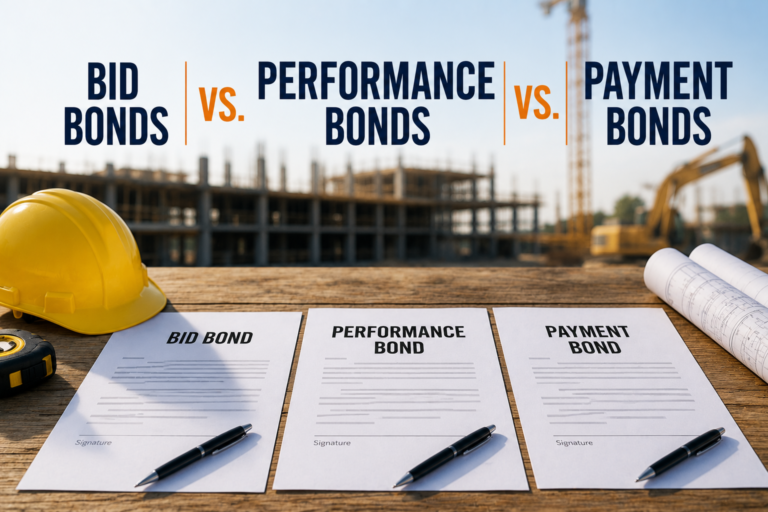 Bid Bonds vs. Performance Bonds vs. Payment Bonds